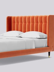 Swoon Easy Velvet Burnt Orange Kipling Bed - Image 6 of 7