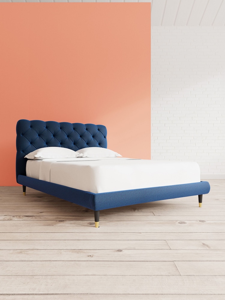 Swoon Soft Wool Midnight Blue Burbage Bed - Image 1 of 8