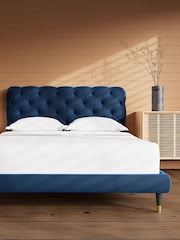 Swoon Soft Wool Midnight Blue Burbage Bed - Image 2 of 8