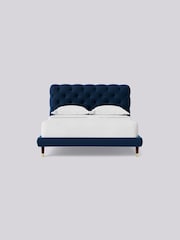 Swoon Soft Wool Midnight Blue Burbage Bed - Image 4 of 8
