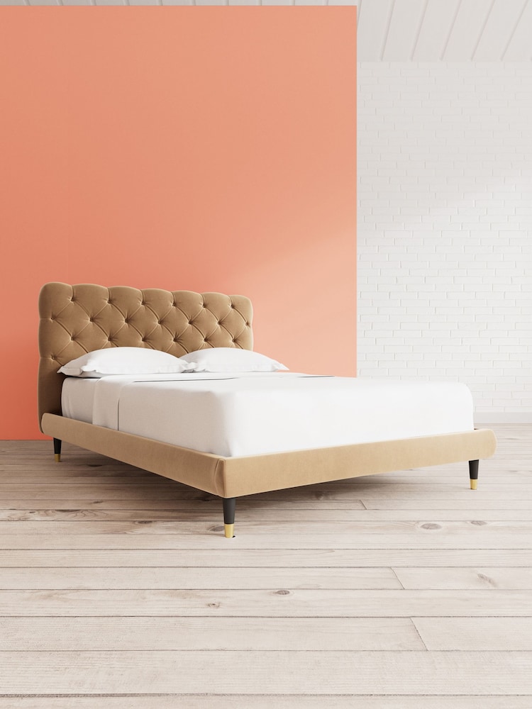 Swoon Easy Velvet Biscuit Natural Burbage Bed - Image 1 of 8