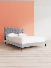 Swoon Easy Velvet Silver Grey Burbage Bed - Image 1 of 8