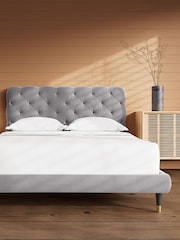Swoon Easy Velvet Silver Grey Burbage Bed - Image 2 of 8