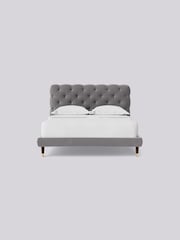 Swoon Easy Velvet Silver Grey Burbage Bed - Image 4 of 8