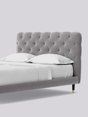 Swoon Easy Velvet Silver Grey Burbage Bed - Image 6 of 8