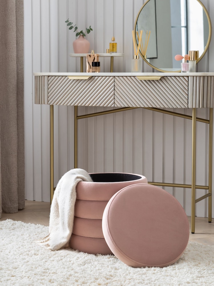 blush pink dressing table stool Pink Vanity Stool