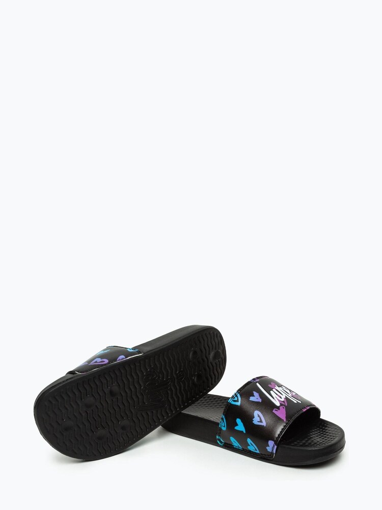 Hype. Unisex Slider mit Herzprint und Schriftzug, Rosa - Bild 2 von 4 Hype. Unisex Slider mit Herzprint und Schriftzug, Rosa - Bild 2 von 4