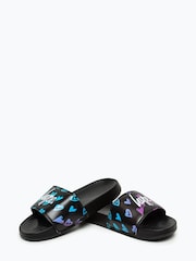 Hype. Unisex Slider mit Herzprint und Schriftzug, Rosa - Bild 3 von 4