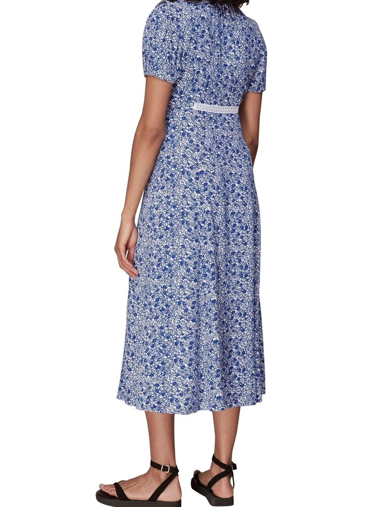 Whistles Blue Twin Daisy Print Midi Dress - Image 2 of 4