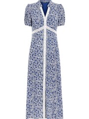 Whistles Blue Twin Daisy Print Midi Dress - Image 3 of 4