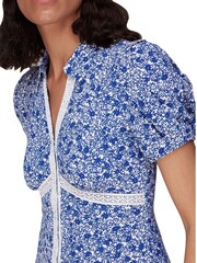 Whistles Blue Twin Daisy Print Midi Dress - Image 4 of 4