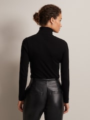 Phase Eight Black Fine Knit Roll Neck Gwyneth Jumper - Image 2 of 7