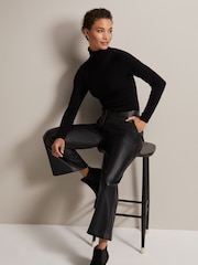 Phase Eight Black Fine Knit Roll Neck Gwyneth Jumper - Image 4 of 7