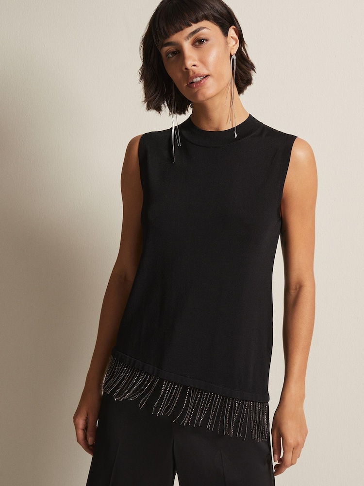 Phase Eight Black Alara Diamante Sleeveless Top - Image 1 of 1