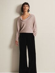 Phase Eight Natural Malti Metallic Cowl Neck Knit Jumper - Image 3 of 6