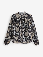 PIECES Black Printed Long Sleeve Blouse - Image 5 of 5