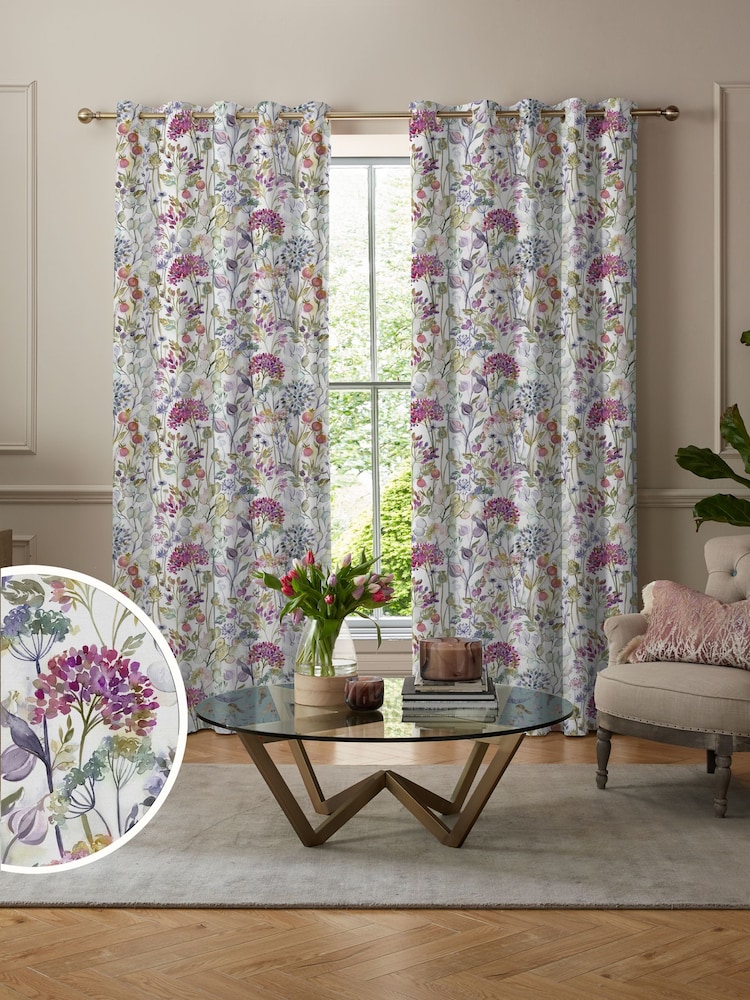 Voyage Lotus Purple Country Hedgerow Made to Measure Curtains - Image 1 of 9