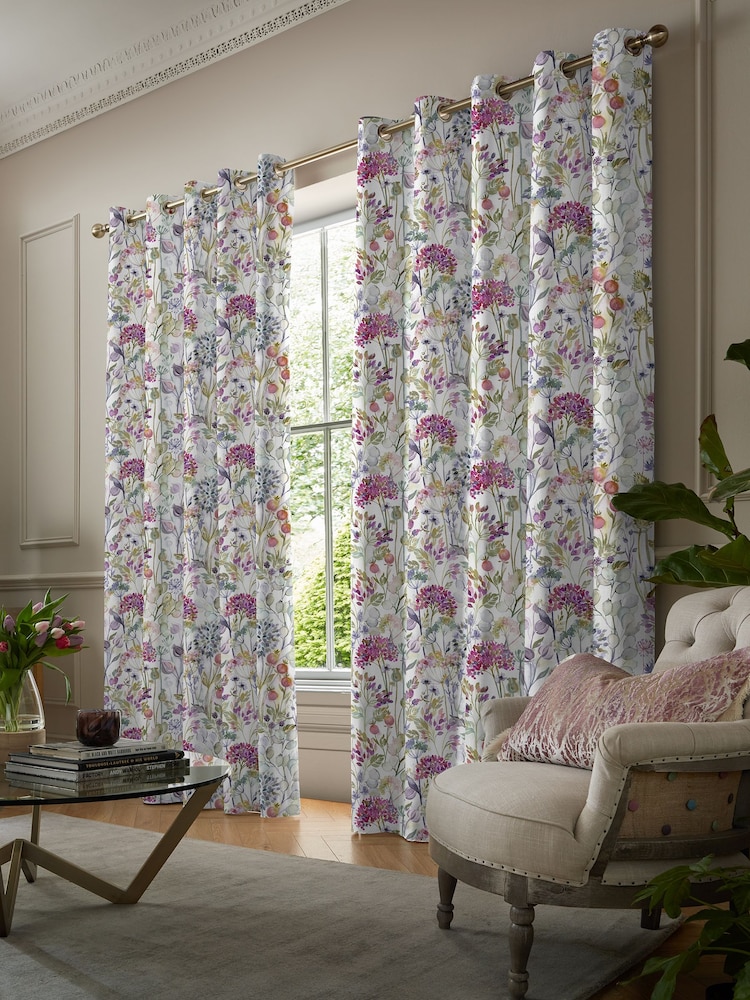 Voyage Lotus Purple Country Hedgerow Made to Measure Curtains - Image 2 of 9