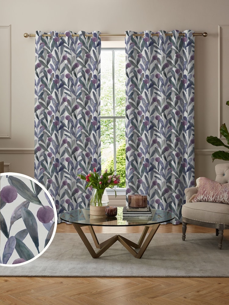 Voyage Violet Grey Enso Made to Measure Curtains - Image 1 of 9