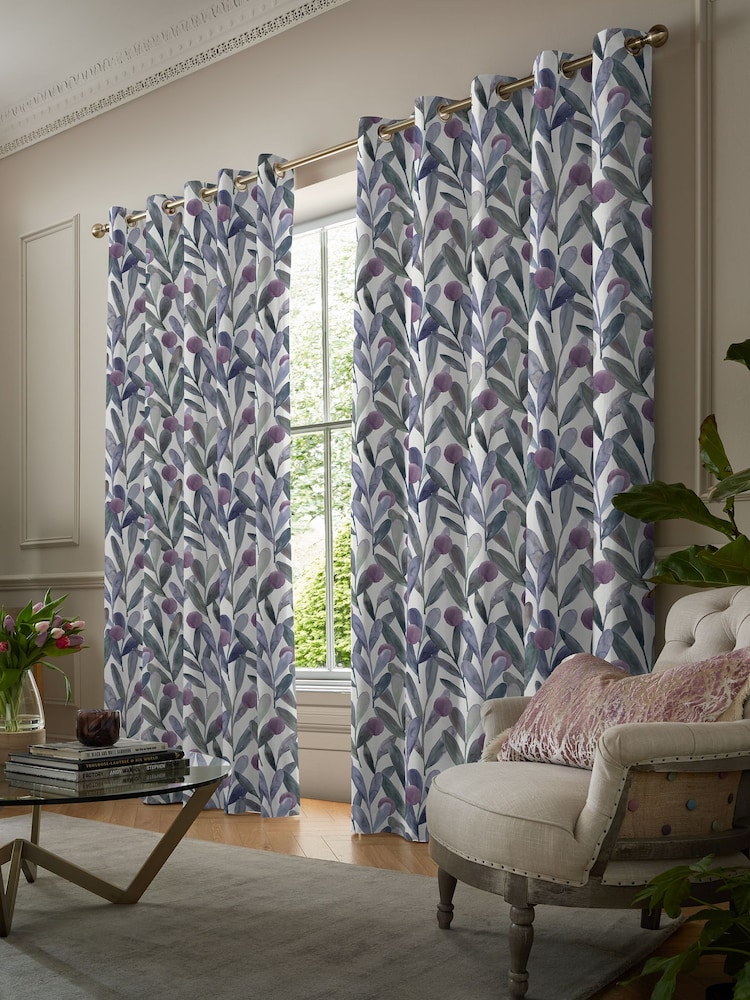 Voyage Violet Grey Enso Made to Measure Curtains - Image 2 of 9