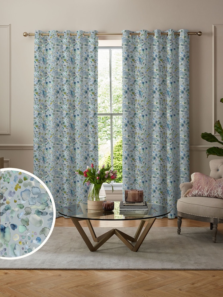 Voyage Pacific Blue Sprinkles Made to Measure Curtains - Image 1 of 9