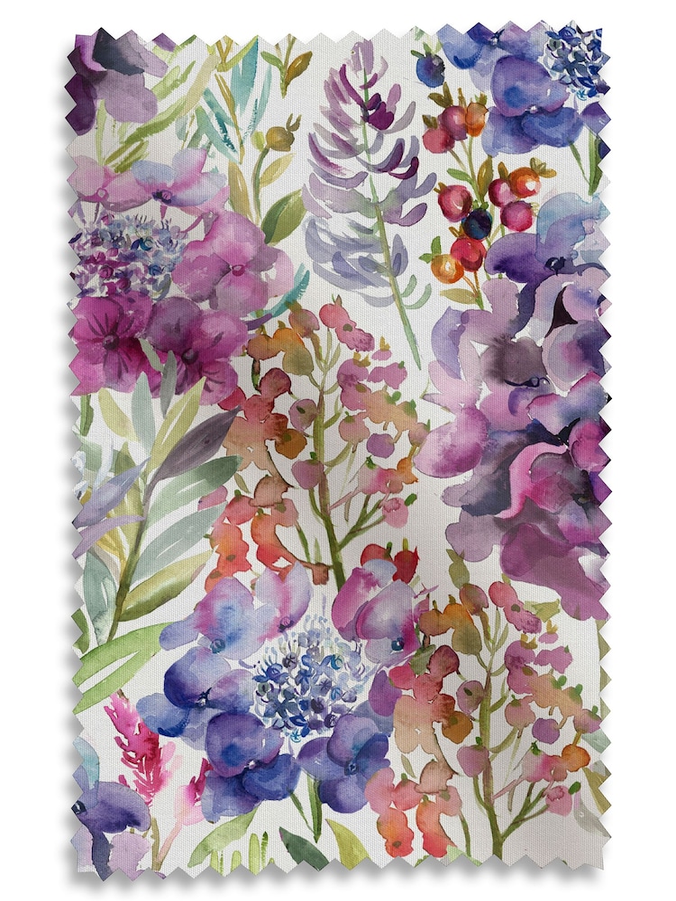 Voyage Grape Purple Hydrangea Made to Measure Curtains - Image 8 of 8