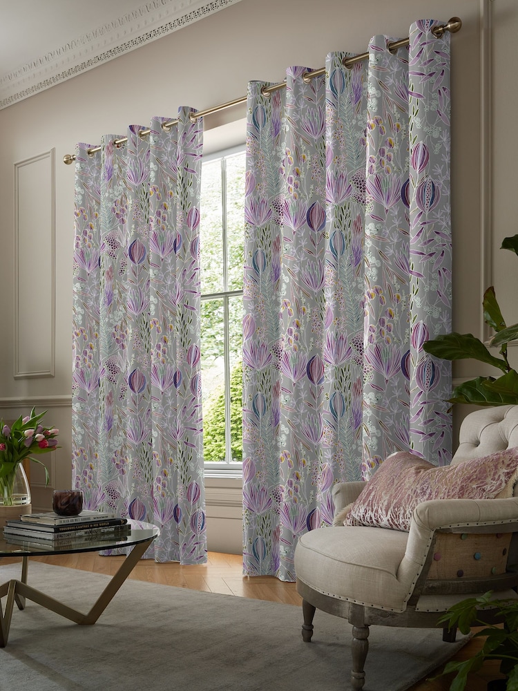 Voyage Dahlia Grey Masina Made to Measure Curtains - Image 2 of 8