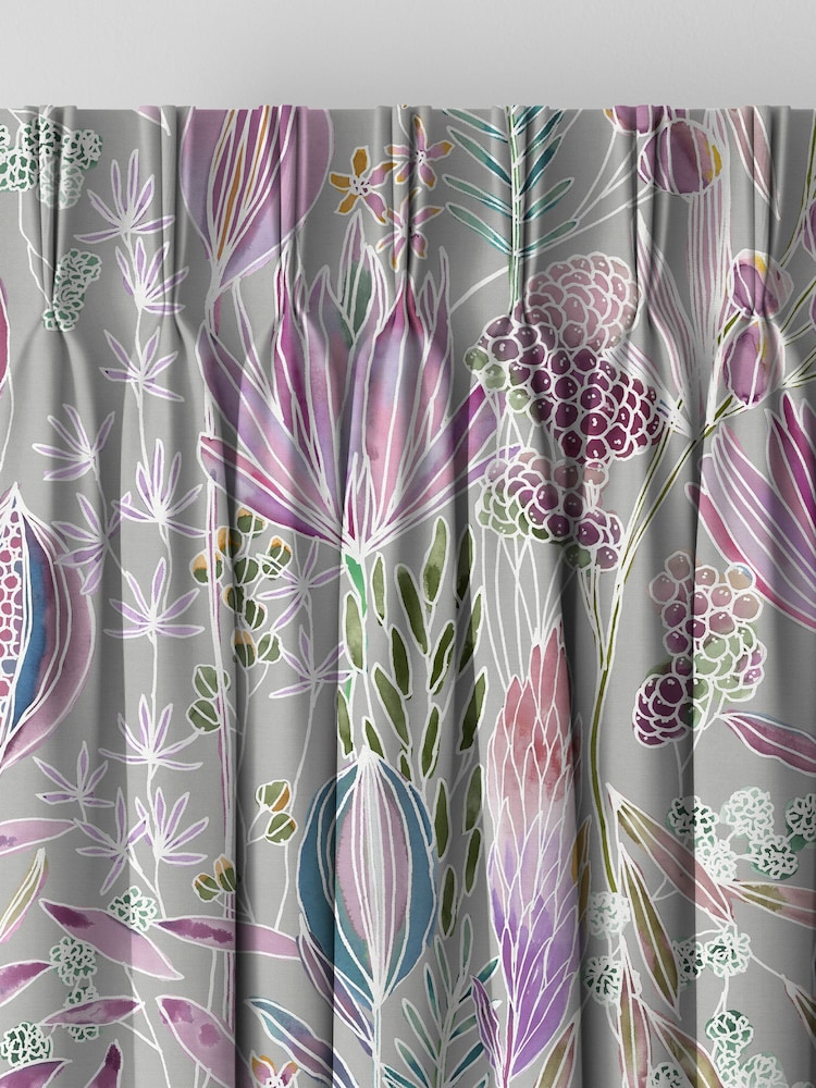 Voyage Dahlia Grey Masina Made to Measure Curtains - Image 4 of 8