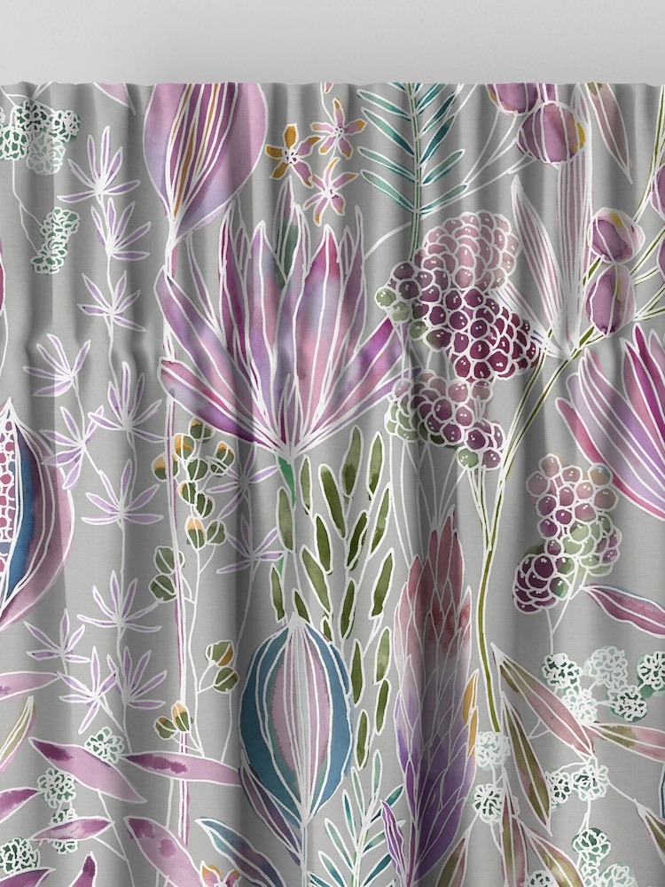 Voyage Dahlia Grey Masina Made to Measure Curtains - Image 5 of 8