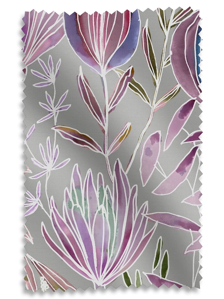 Voyage Dahlia Grey Masina Made to Measure Curtains - Image 8 of 8