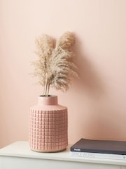 Pacific Malone Textured Apricot Square Design Stone Vase - Image 1 of 4
