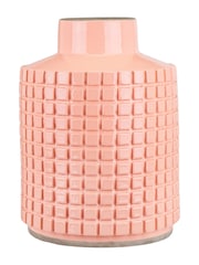 Pacific Malone Textured Apricot Square Design Stone Vase - Image 2 of 4