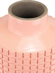 Pacific Malone Textured Apricot Square Design Stone Vase - Image 3 of 4