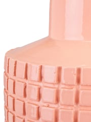 Pacific Malone Textured Apricot Square Design Stone Vase - Image 4 of 4