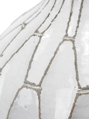 Pacific White Gaudi Stoneware Geometric Stone Vase - Image 3 of 4