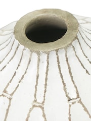 Pacific White Gaudi Stoneware Geometric Stone Vase - Image 4 of 4