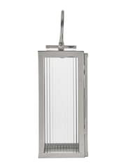 Pacific Silver/White Shiny Nickel Ribbed Glass Small Lantern - Image 2 of 4