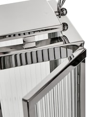 Pacific Silver/White Shiny Nickel Ribbed Glass Small Lantern - Image 4 of 4