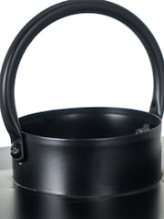 Pacific Set of 2 Black Metal And Ribbed Glass Lanterns - Image 3 of 4