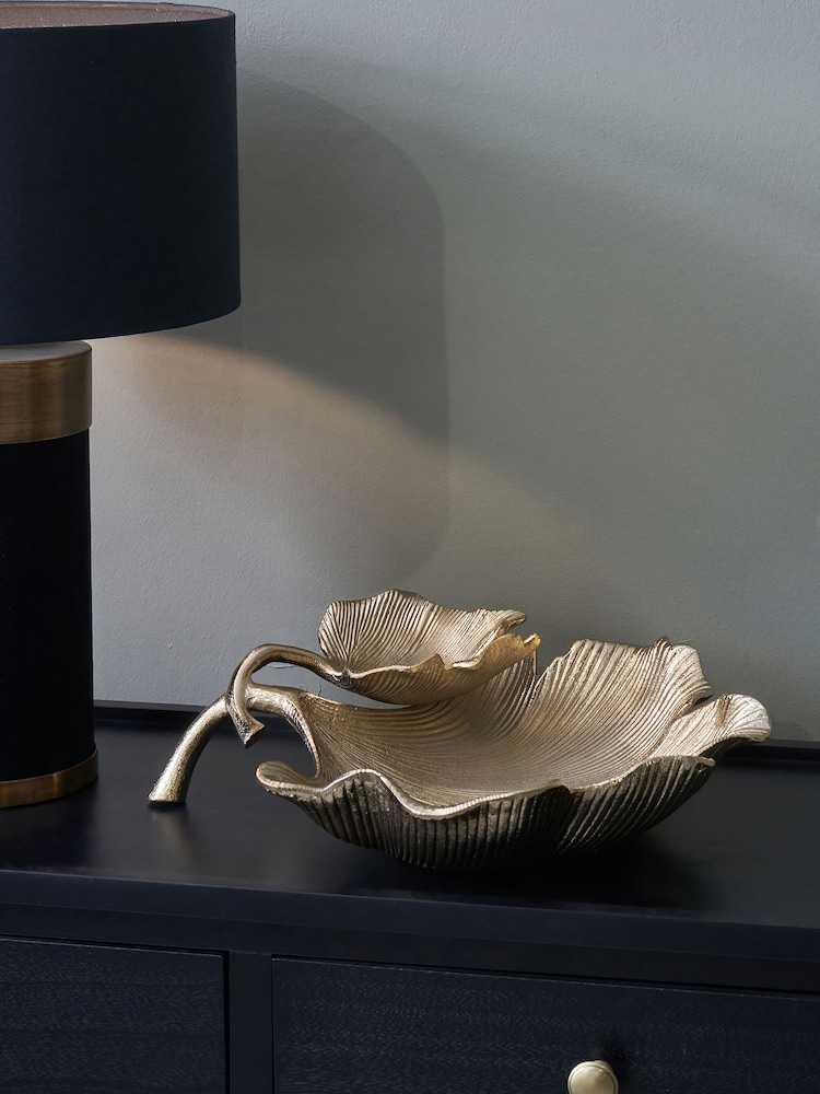 Pacific Gold Decorative Dual Gingko Leaf Bowl - Image 1 of 4