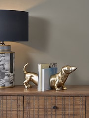 Pacific Shiny Gold Metal Sausage Dog Book Ends - Image 1 of 4
