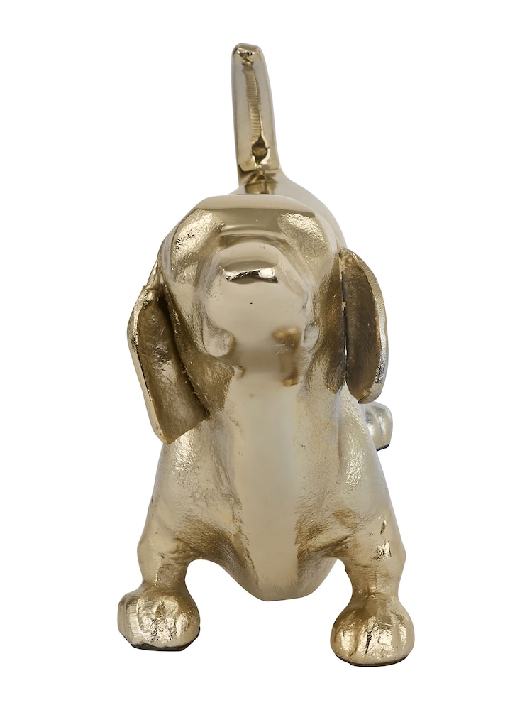 Pacific Shiny Gold Metal Sausage Dog Book Ends - Image 4 of 4