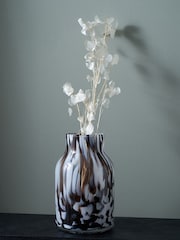 Pacific White Tortoiseshell Tall Glass Vase - Image 1 of 4