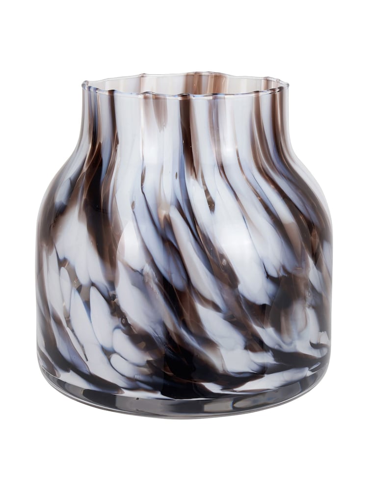 Pacific White Tortoiseshell Short Glass Vase - Image 2 of 4