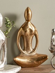 Pacific Shiny Gold Sitting Statue - Image 1 of 4