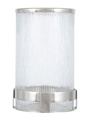 Pacific Silver Tall Metal And Textured Glass Hurricane Candle Holder - Image 2 of 3