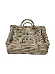 Pacific Set of 2 Grey Kubu Tray Storage Baskets - Image 3 of 4
