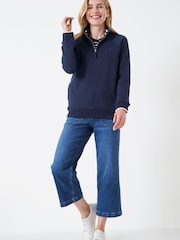 Crew Clothing Company Blue Stripe Cotton Casual Sweatshirt - Image 3 of 5