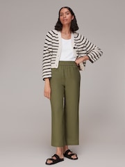Whistles Green Linen Pocket Trousers - Image 1 of 4
