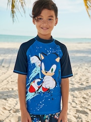 Blue Sonic Rash Vest (3-16yrs) - Image 1 of 6